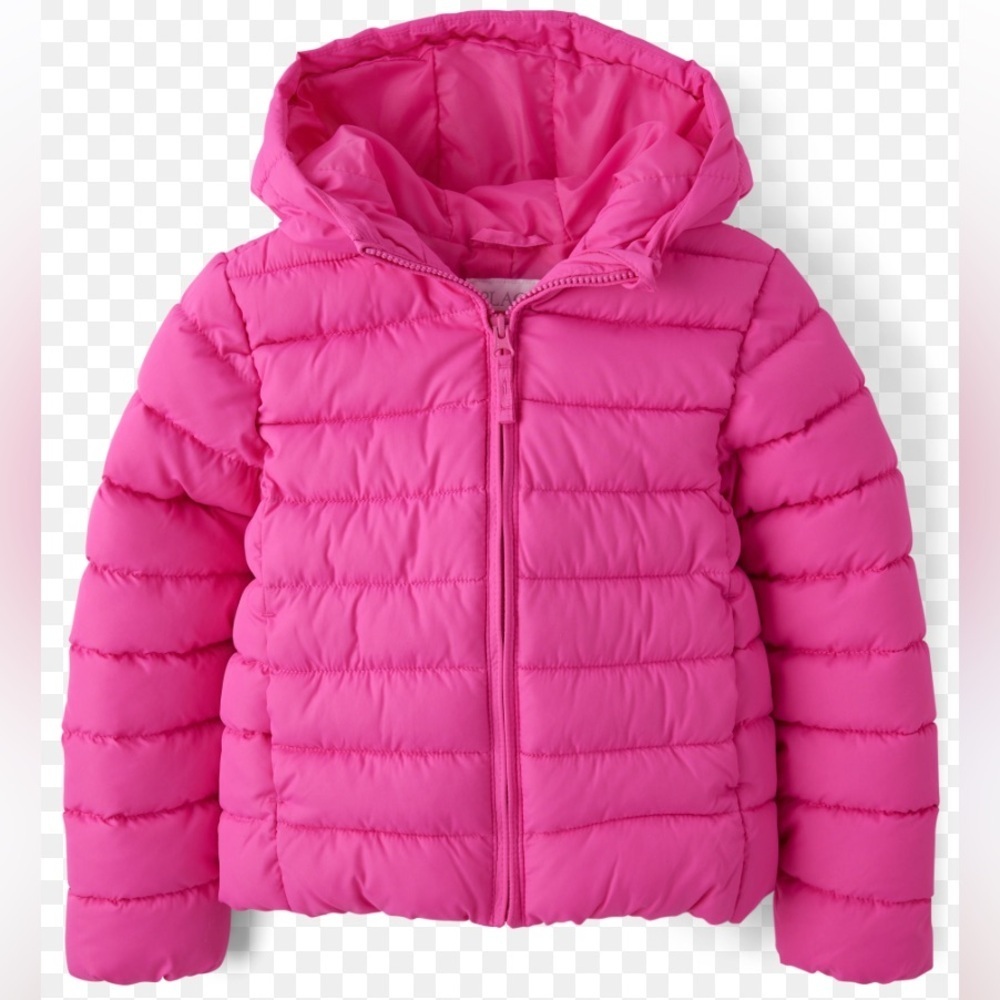 NWT Youth Girlβs Pink Zip Up Puffer Parka Size XXL 16 Childrenβs Place